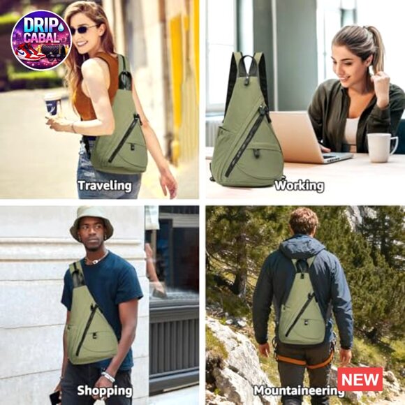 Nylon Crossbody Sling Backpack Adjustable Daypack Travel Hiking main image 7